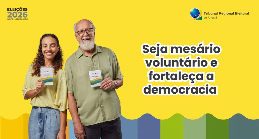 Os interessados podem se inscrever pelo site oficial do TRE-AP, no Espaço do Mesário, pelo aplic...