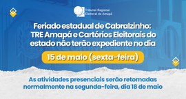 As atividades presenciais serão retomadas normalmente na segunda-feira, 18 de maio