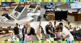 Foram sorteadas as urnas da seção nº 4, da Escola de Primeiro Grau Joaquim Nabuco, e da seção nº...