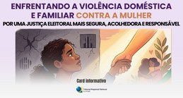 O material apresenta conteúdo sobre o combate à violência contra a mulheres