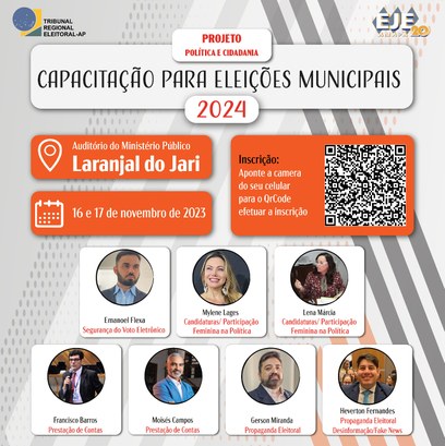 Ações itinerantes do TRE Amapá serão realizadas em Laranjal do Jari Na programação, a capacitação para pretensos candidatos, palestras e oficinas do projeto “Basta!...