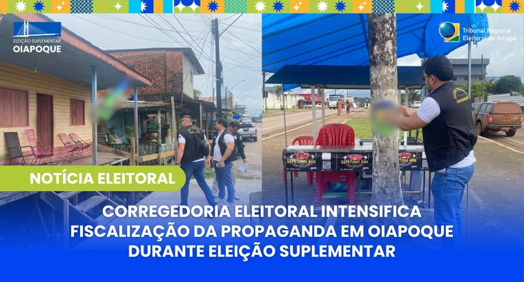 Comissão de Fiscalização da Propaganda do TRE Amapá intensifica ações em Oiapoque durante eleição suplementar Comissão de Fiscalização da Propaganda do TRE Amapá intensifica ações em Oiapoque durante eleiçã...