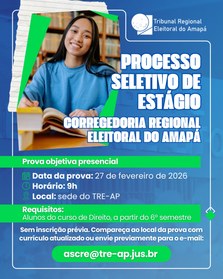 Corregedoria Eleitoral realiza processo seletivo de estágio para estudantes de Direito