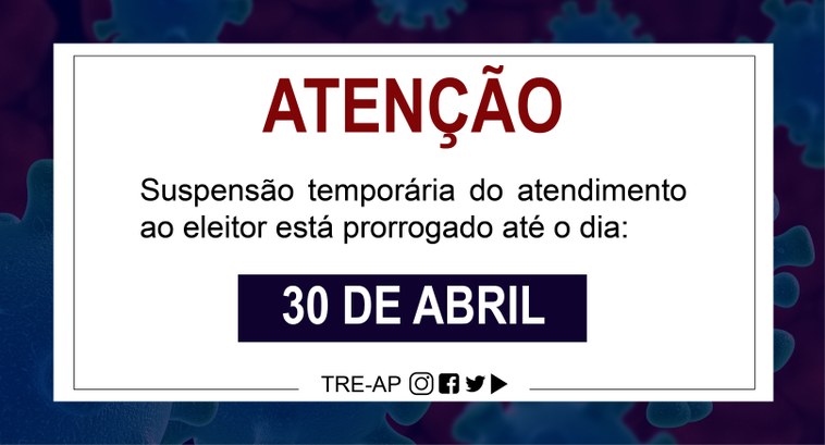 Atendimento e serviços continuam de forma online por e-mail ou no site do TRE/AP

