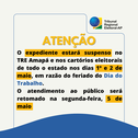 Dia do Trabalho: TRE Amapá não terá expediente nos dias 1º e 2 de maio