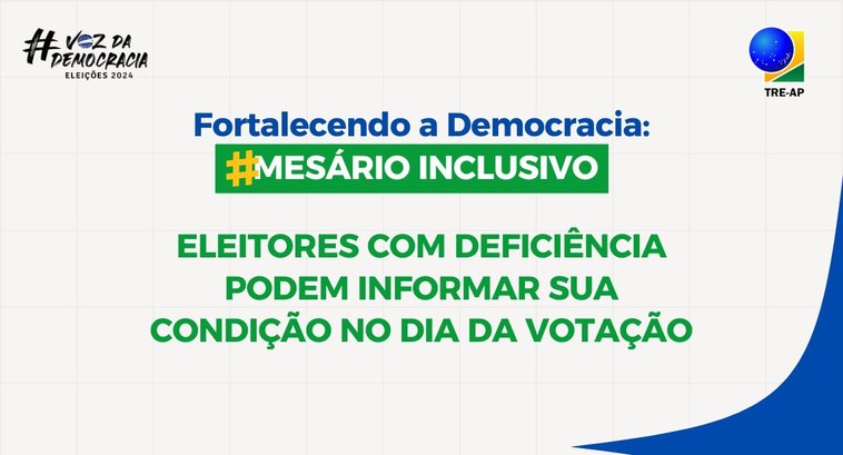 Eleitores com deficiência podem informar sua condição no dia da votação