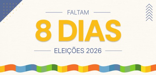 Identidade visual da contagem regressiva para as eleições 2026