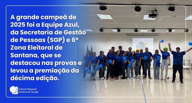 Gincana do TRE Amapá celebra 10 anos e encerra Semana do Servidor com alegria e integração Gincana do TRE Amapá celebra 10 anos e encerra Semana do Servidor com alegria e integração