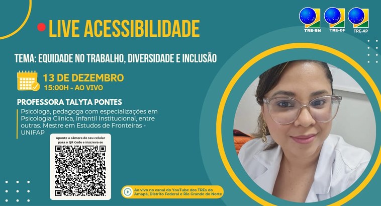 Inclusão na Justiça Eleitoral: TRE’s do Amapá, Rio Grande do Norte e Distrito Federal promovem evento voltado à acessibilidade Na programação, a assinatura de acordo de cooperação técnica entre os regionais e palestra virtu...