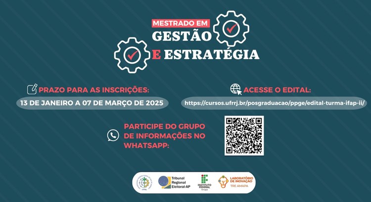 Iniciadas as inscrições para o Programa de Pós-Graduação em Gestão e Estratégia Iniciadas as inscrições para o Programa de Pós-Graduação em Gestão e Estratégia