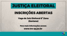 Inscrições podem ser feitas via formulário disponível no portal do TRE-AP