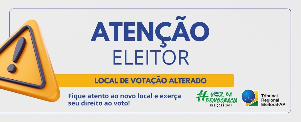 Locais de Votação: TRE Amapá anuncia mudanças em determinados locais para as Eleições 2024 Locais de Votação: TRE Amapá anuncia mudanças em determinados locais para as Eleições 2024
