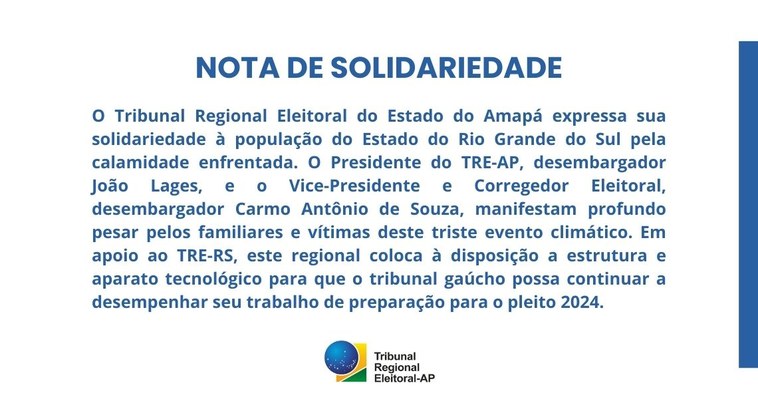 NOTA DE SOLIDARIEDADE