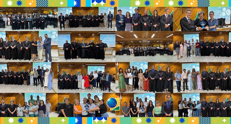 Presidente do TRE Amapá apresenta Prêmio Diamante do CNJ e agradece servidores pela terceira conquista consecutiva Presidente do TRE Amapá apresenta Prêmio Diamante do CNJ e agradece servidores pela terceira con...