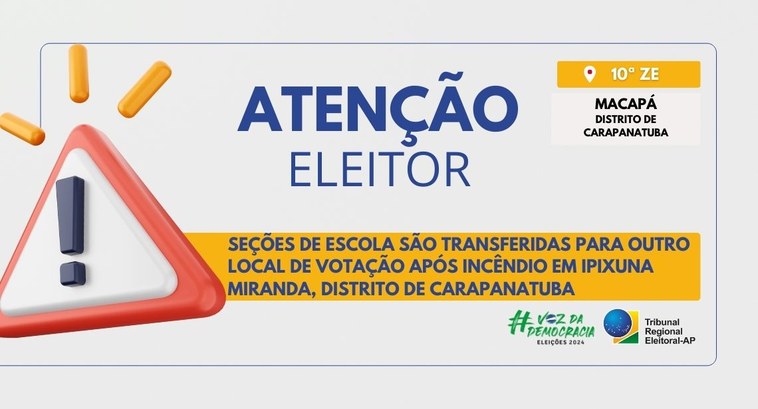 As seções foram transferidas para a Escola Municipal Infantil Lucimar Correa da Costa.