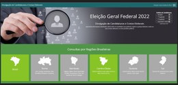 DivulgaCandContas permite consultar informações sobre candidatas e candidatos. Sistema também of...