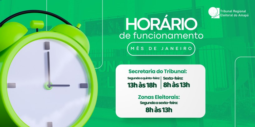 TRE Amapá adota horário especial de funcionamento em janeiro