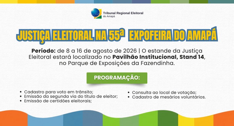 TRE Amapá participa da Expofeira 2026 com serviços eleitorais e ações de cidadania