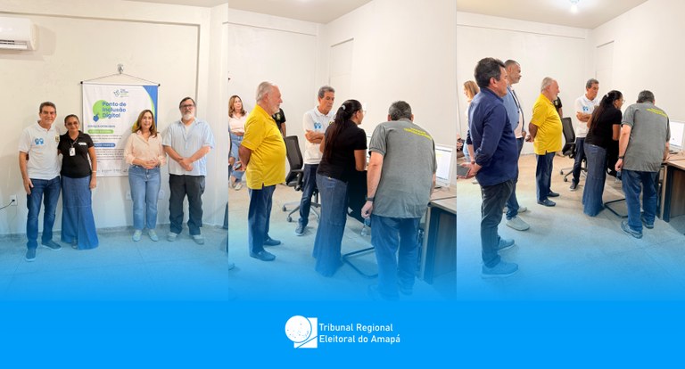 TRE Amapá participa da inauguração do Ponto de Inclusão Digital no Distrito do Lourenço, em Calç...