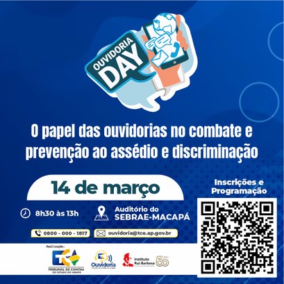 TRE Amapá participará do evento ‘Ouvidoria Day’ no próximo dia 14 O evento de realização do Tribunal de Contas do Estado (TCE/AP) vai reunir ouvidorias estaduais ...