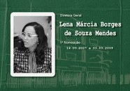 Foto de busto preta e branca do Diretora Geral do TRE-AP Lena Márcia Borges de Souza Mendes
