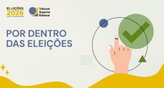 #PraTodosVerem: Na imagem aparece um banner institucional, com os logos das Eleições 2026 e do T...