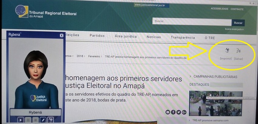 Site do TRE-AP disponibiliza ferramenta de acessibilidade para Libras e voz Site do TRE-AP disponibiliza ferramenta de acessibilidade para Libras e voz