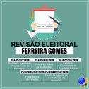 TRE do Amapá alerta aos eleitores de Ferreira Gomes para revisão eleitoral